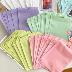 12pcs Matte Colorful Flat Gift Cosmetics Jewelry Pouches Smell Proof Zip Lock Plastic Bags Aluminum Foil Package Bag