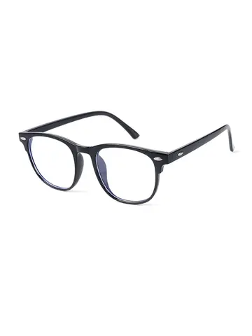 2PCS Unisex Square Plastic Frame Trendy Anti-Blue Light Clear Glasses For Back To School Clothing Accessories