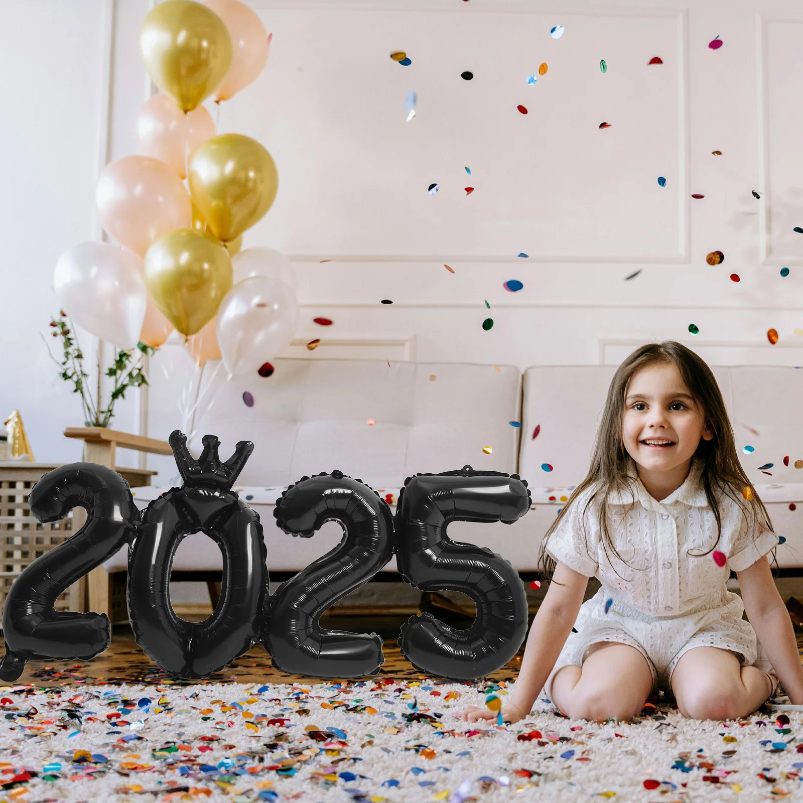 

Crown Integrated Number Paper Card Aluminum Foil Balloons PVC Birthday Party New Year Celebration Large Balloon Set