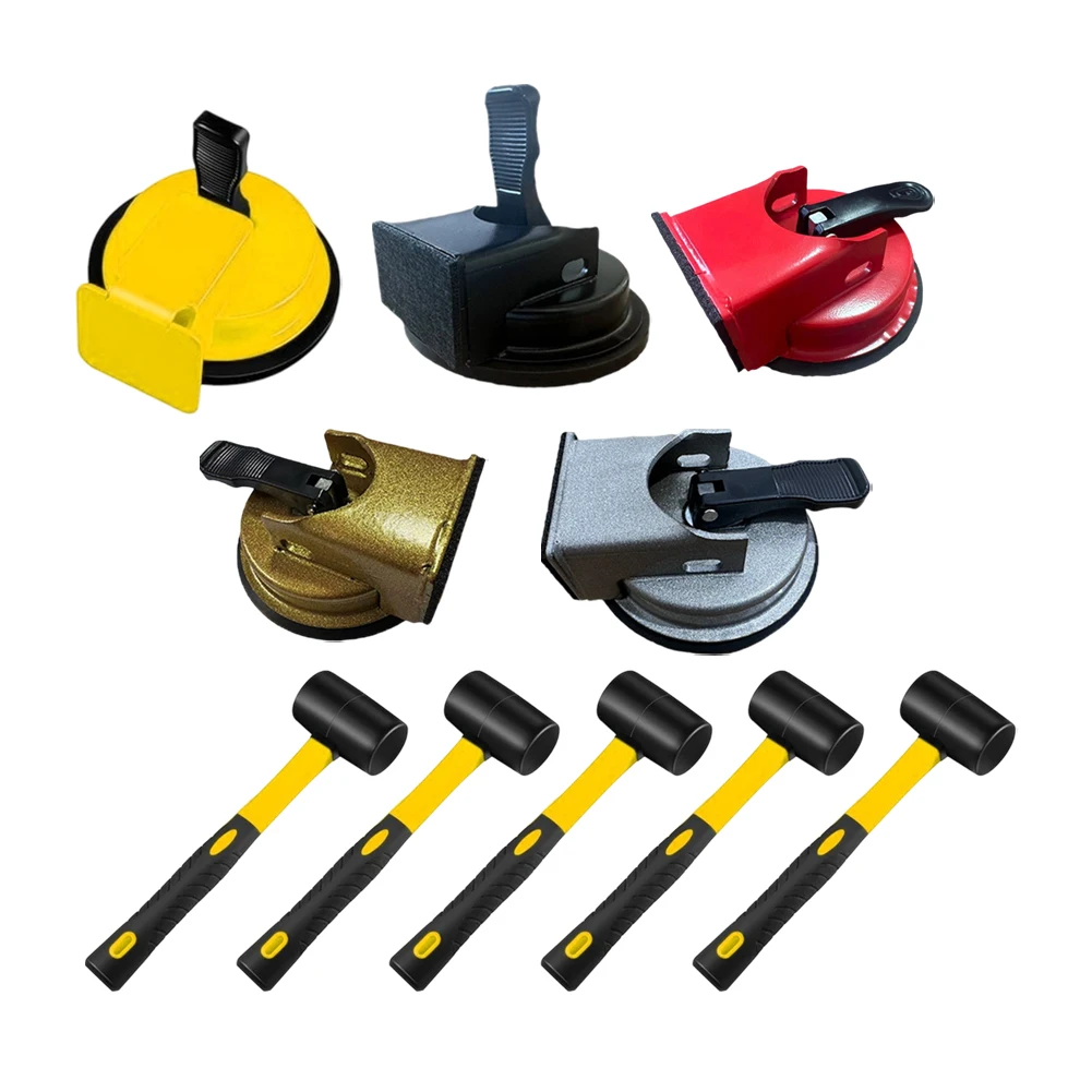

Glass Lifting Suction Cups and Rubber Hammer for Multi Purpose Use including For Floor Repair Windshield and Mirror Work
