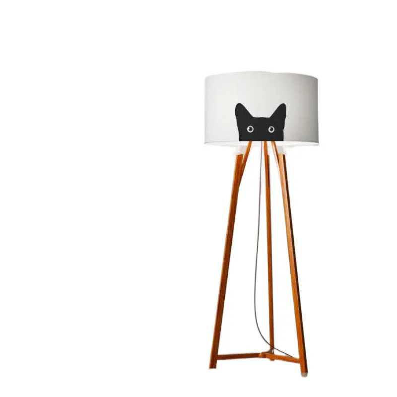 Cat big head floor lamp chandelier model room small fresh vertical table lamp dining table restaurant bedside
