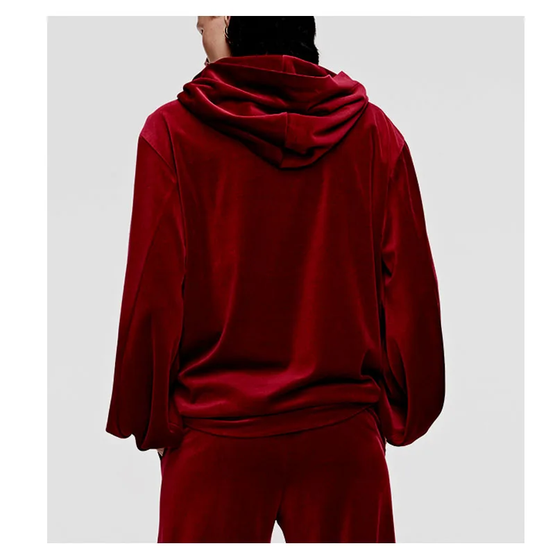 Heavy Silk Velvet Spring Autumn Women's Hooded Hoodie Loose Lazy Wind Long-sleeved Casual Sports Coat Comfortable and Breathable