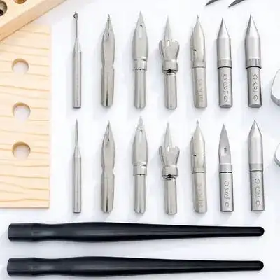 2Sets Plastic Dip Pen Set with Metal Nibs for Cartoon Drawing Calligraphy Thin Line Art Lithography Lettering Artists