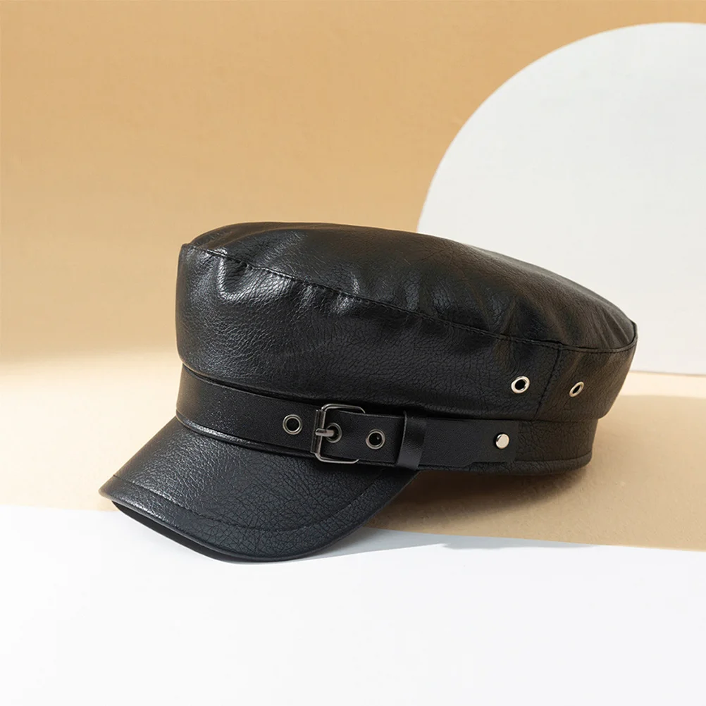 

Captain Hat Vintage Beret With Large Buckle For Cosplay Sailor Costume Sailing Accessories Fisherman Cap