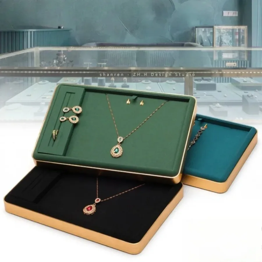 Multifunctional Trays Metal Ring Earring Necklace Bracelet Trays Storage Counter Exclusive Use Home Decor Tabletts ZY40TP