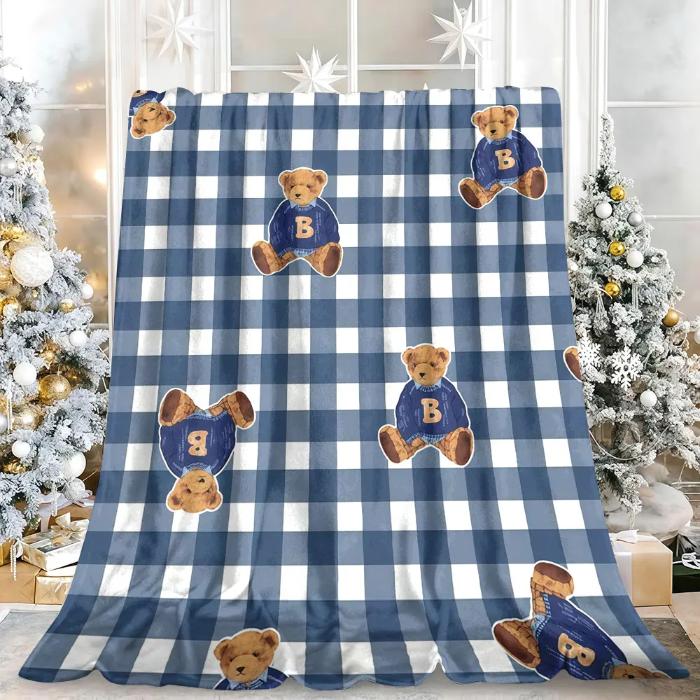 Plaid Teddy Charm Winter Summer Flannel Blanket Throw Fleece Soft Fuzzy Plush Cozy Fleece Blankets for Sofa Ideal Gifts - view 3