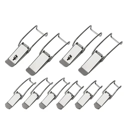 2Pcs Toggle Hasp Latch Catch Clasp Metal Box Locking Long Toggle Catch Buckle Loaded Hinges Furniture Hardware Accessories