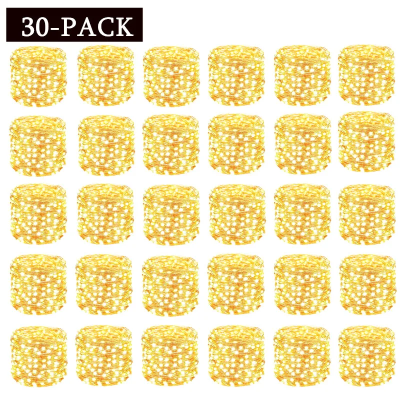 

10/20 LED Mini String Light 30 Packs Fairy Tale Lamp String Light Waterproof for Wedding Party Bedroom Decor Include Battery