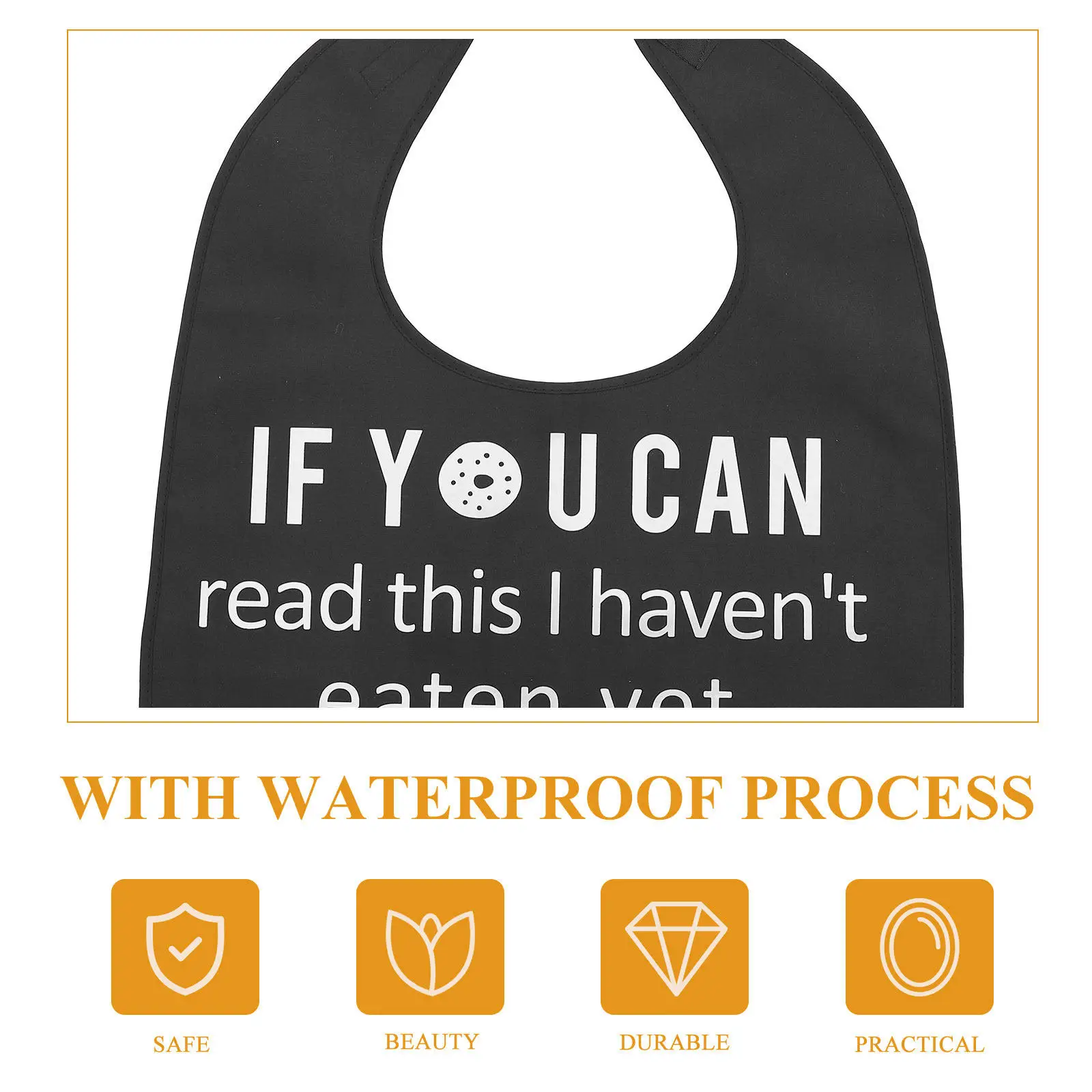 Wear-Resistant Waterproof Adult Bib for Elderly Seniors Reusable Washable Dinner Eating Bib Stain-Resistant Easy-Clean Household