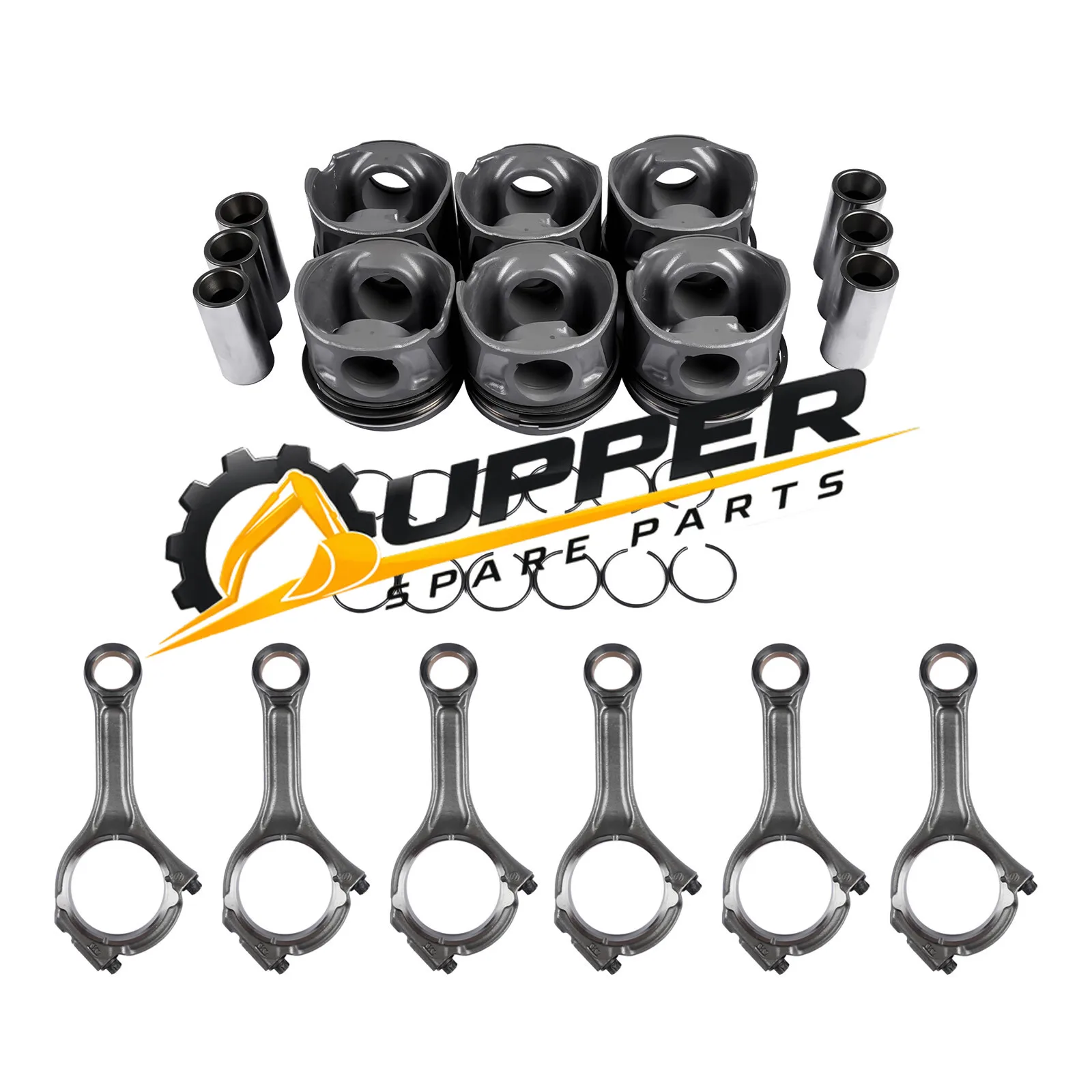 Pistons Connecting Rods Kit For Ram 1500 Jeep 3.0L Diesel 68147233AA 68147228AA