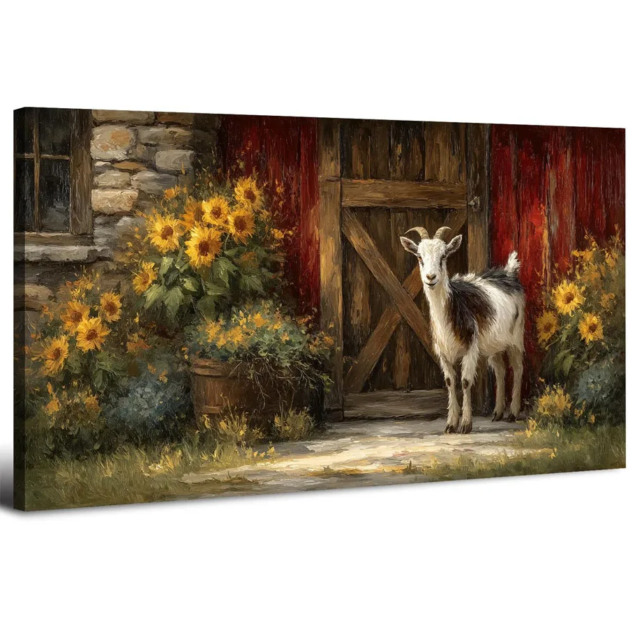 Farmhouse Sunflower diamond painting kit Rustic Cabin handmade gift Country Picture Western Farm Animal Sheep pattern home decor