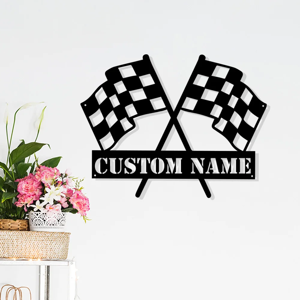 1pc cool new flags Customized Name Metal Wall Signs Tin Wall Plaque For Kids Room Living Room Home Decor