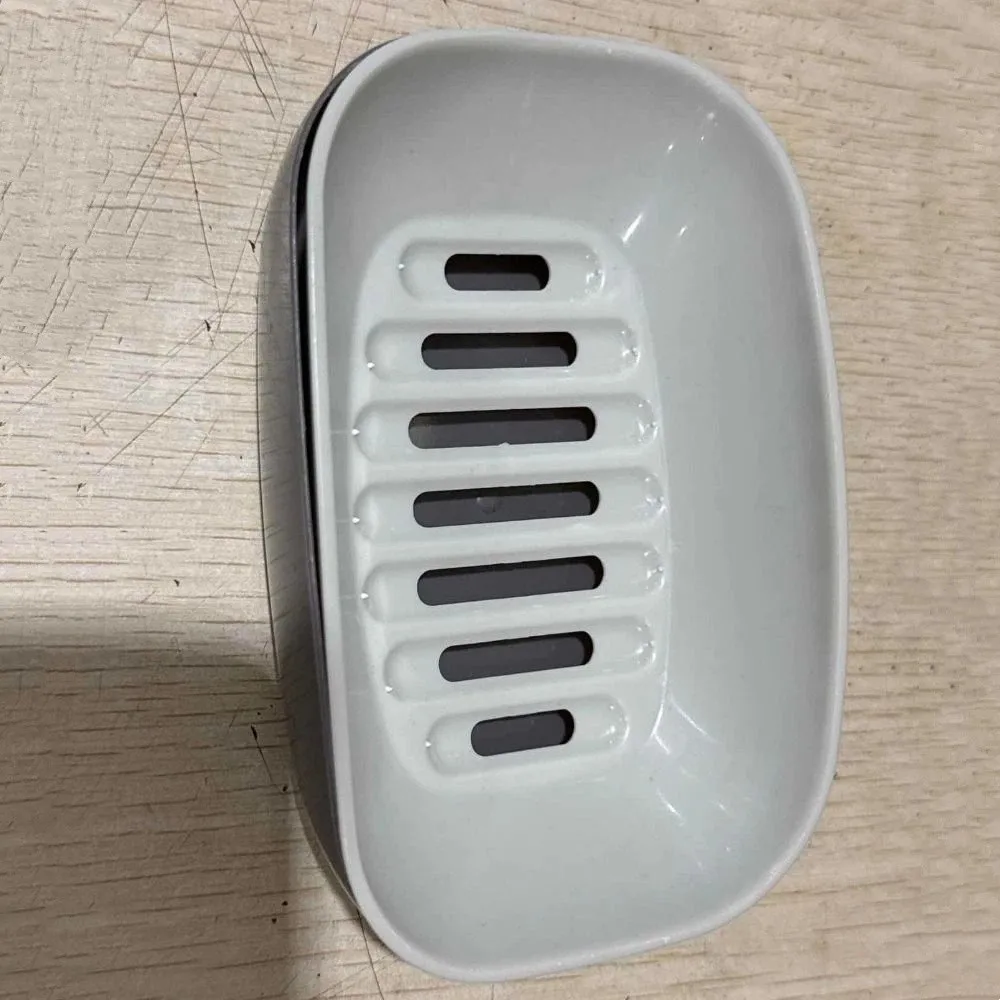 Fast Drying Double Layer Soap Box Waterproof Non Slip Soap Dish Holder Plastic Space-Saving Soap Storage Rack Shower