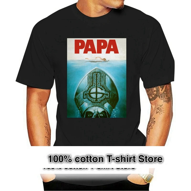 

Authentic GHOST Band Papa Emeritus II Jaws Logo T-Shirt NEW Summer Short Sleeves Cotton T Shirt Top Tee Western Style