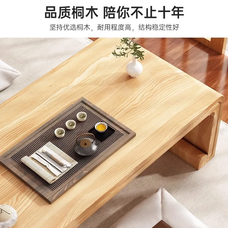 نافذة خليجية من الخشب الصلب، طاولة صغيرة بسيطة، شاي تاتامي ياباني، غرفة نوم كانغ، قهوة منخفضة