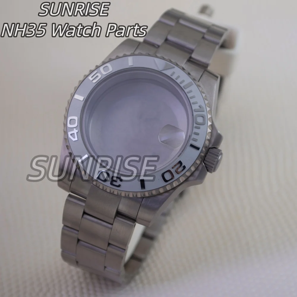 High Quality 40mm Titanium Watch Case Titanium Bracelet for NH34 NH35 NH36 ETA 2824 PT5000 Movement Sapphire Glass Crystal