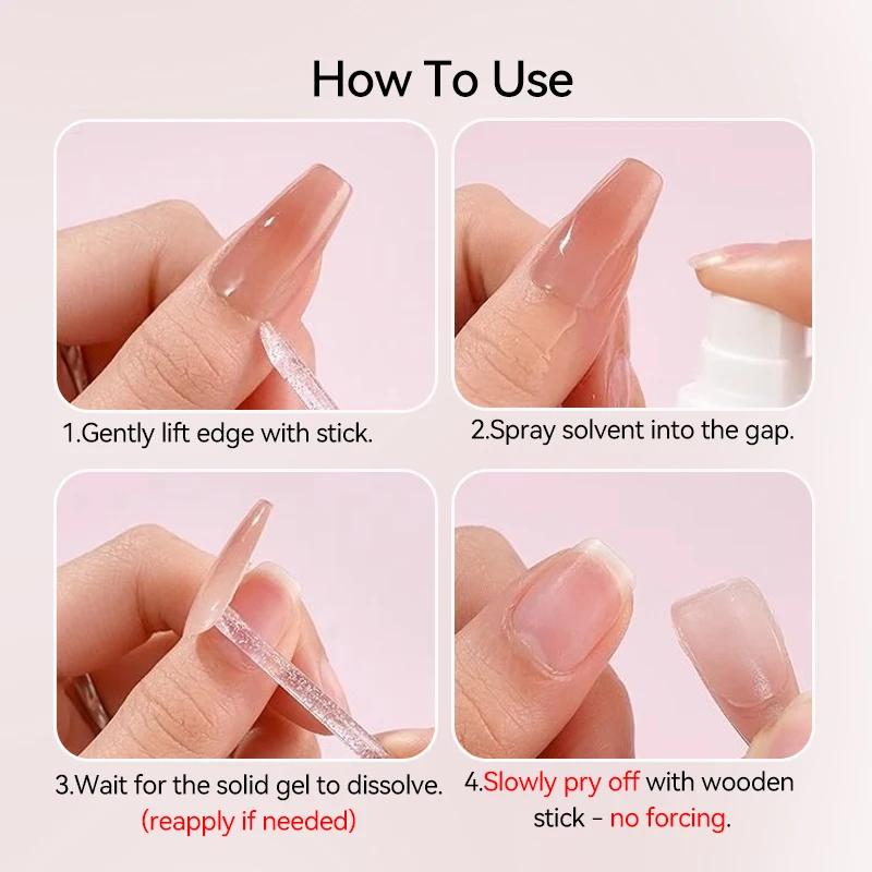 UR SUGAR 55ml Solid NAIL GEL Remover Spra ได้อย่างง่ายดายนุ่มและลบกดบนเล็บสดไม่มีกลิ่นเล็บปลอมเคล็ดลับ Remover gelTool