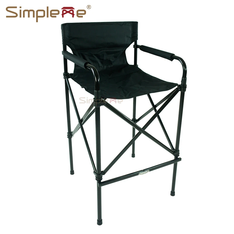 

Simple Lightweight 31 Inch Salon Tall Aluminium Folding Director Chair Makeup Chairs