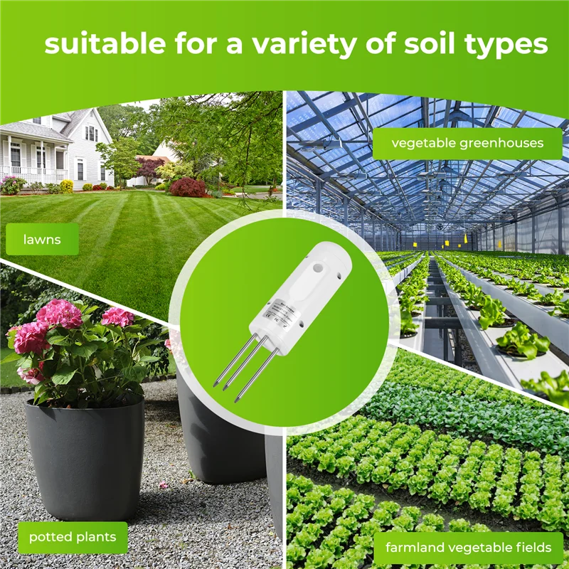 AEE7-Tuya Zigbee Wireless Soil Moisture Meter Temperature Humidity Tester Plant Monitor For Garden