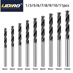 LIDIAO 1/3/5/11PCS Woodworking Drill Bit Set Tools Kit Set 3 to 20mm Electric Drill Bit Drilling Twist Drill Three Pointed Drill