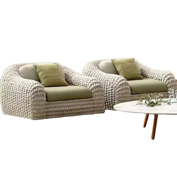 

All Weather Modern Leisure Outdoor Furniture PE Rattan Sofa Set Aluminum Frame Waterproof Rope for Hotels Villas Patios Gardens