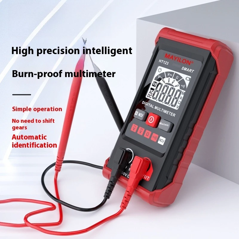 

HT123 Digital Multimeter Professional AC DC Voltmeter Voltage Detector Resistance Continuity NCV Electrical Multi Tester
