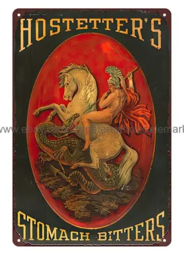 HOSTETTERS STOMACH BITTERS metal tin sign room design ideas for bedrooms