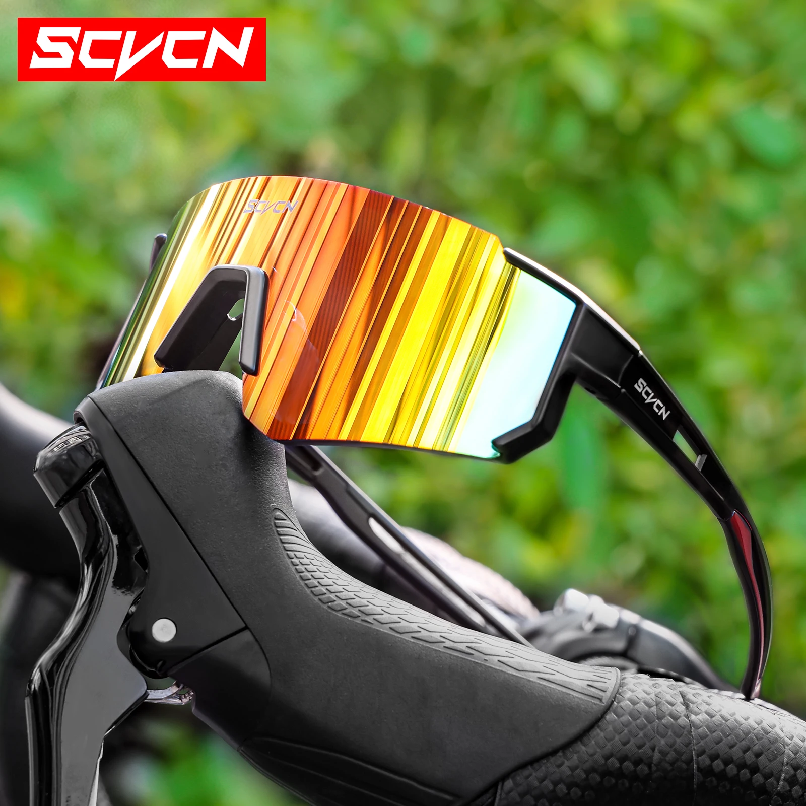 SCVCN UV400 Cycling Glasses for Men MTB Sunglasses Mountain Bike Bicycle Eyewear Women Sports Goggles Road Speed Skating image 2