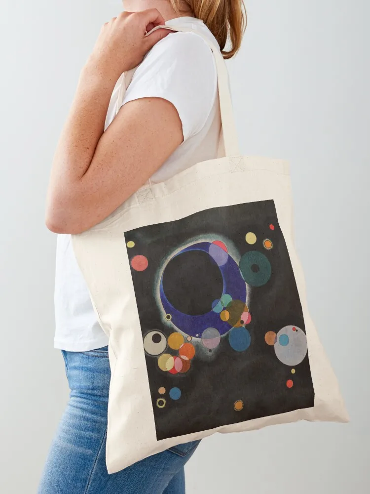 Wassily Kandinsky - Several Circles - Bauhaus Art Tote Bag shopping cart bags Canvas bag free delivery bags