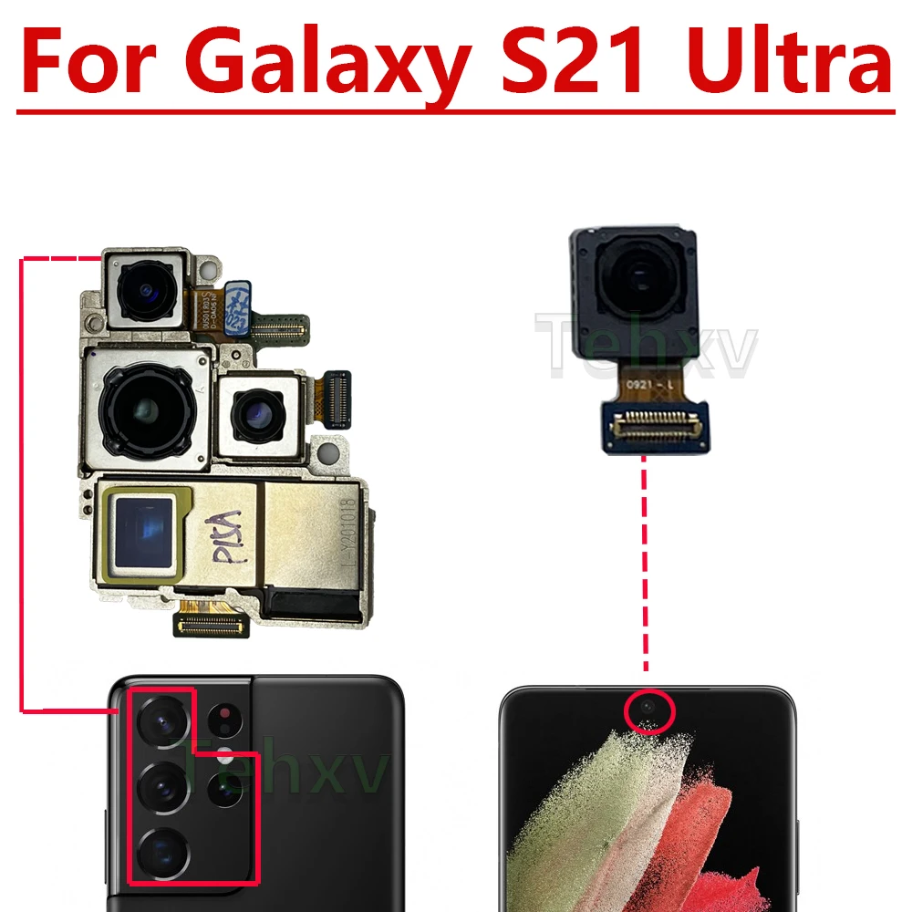 Front Camera Flex For Samsung Galaxy S21 ULTRA SM-G998B G998U G998N G9980 Main Rear Back Wide Telephoto Camera Flex Cable