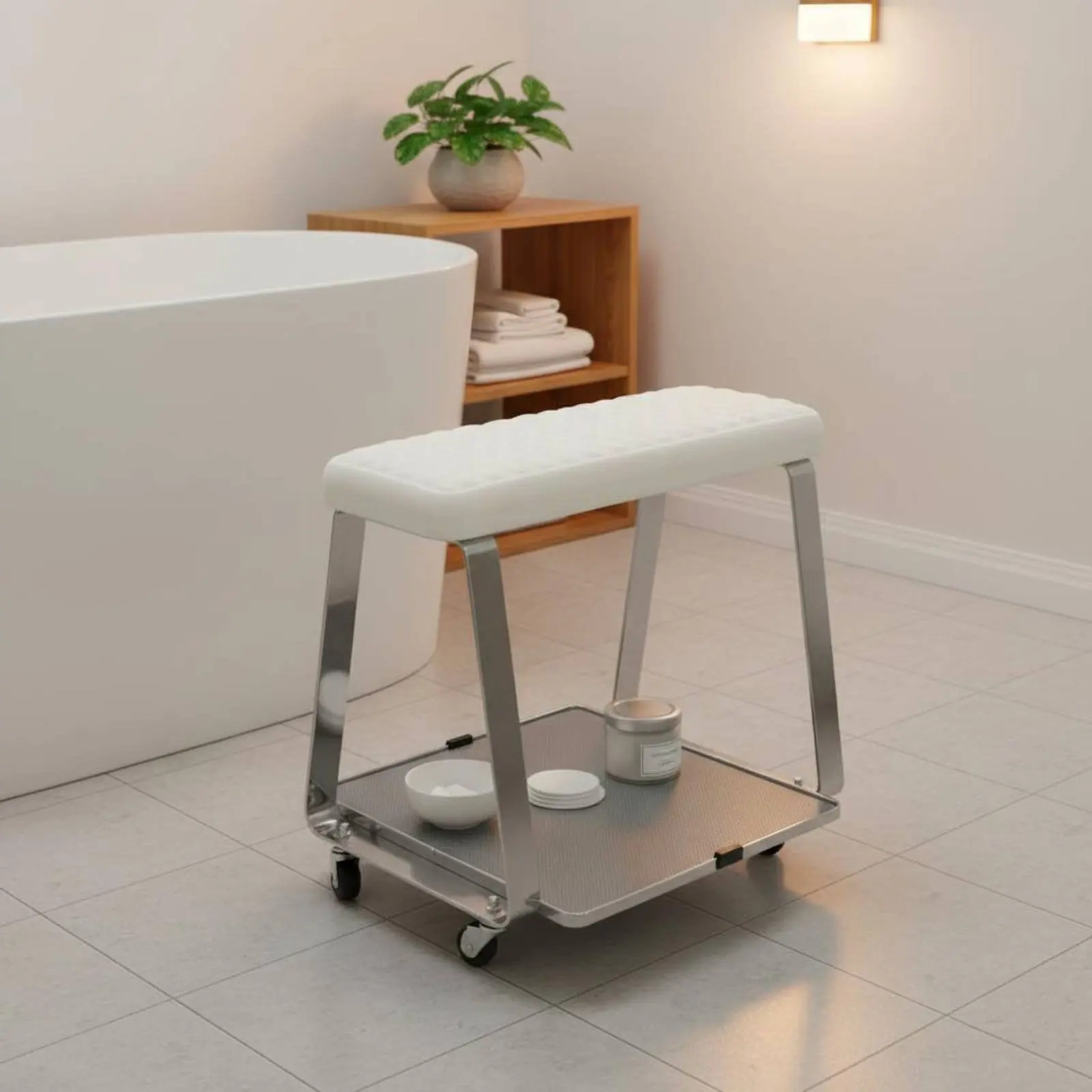 pedicure-foot-rest-with-tray-easy-to-clean-padded-foot-stand-with-tool-shelf-salon-furniture-stainless-steel-frame-for-home-use