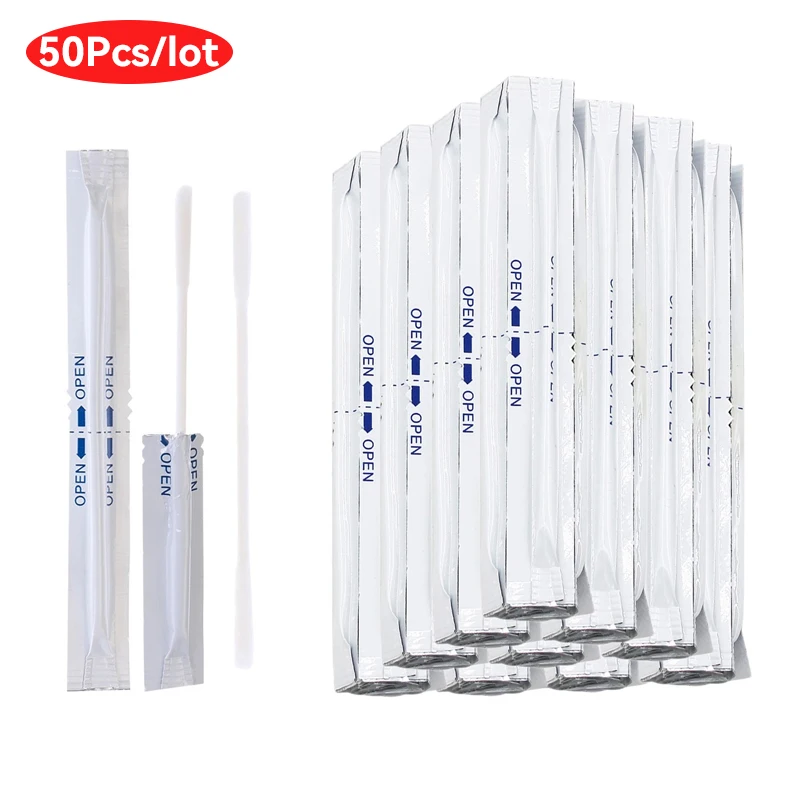 50Pcs Wet Alcohol Cotton Swabs Double Head Cleaning Stick For IQOS 2.4 PLUS For IQOS 3.0 LIL/LTN/HEETS/GLO Heater