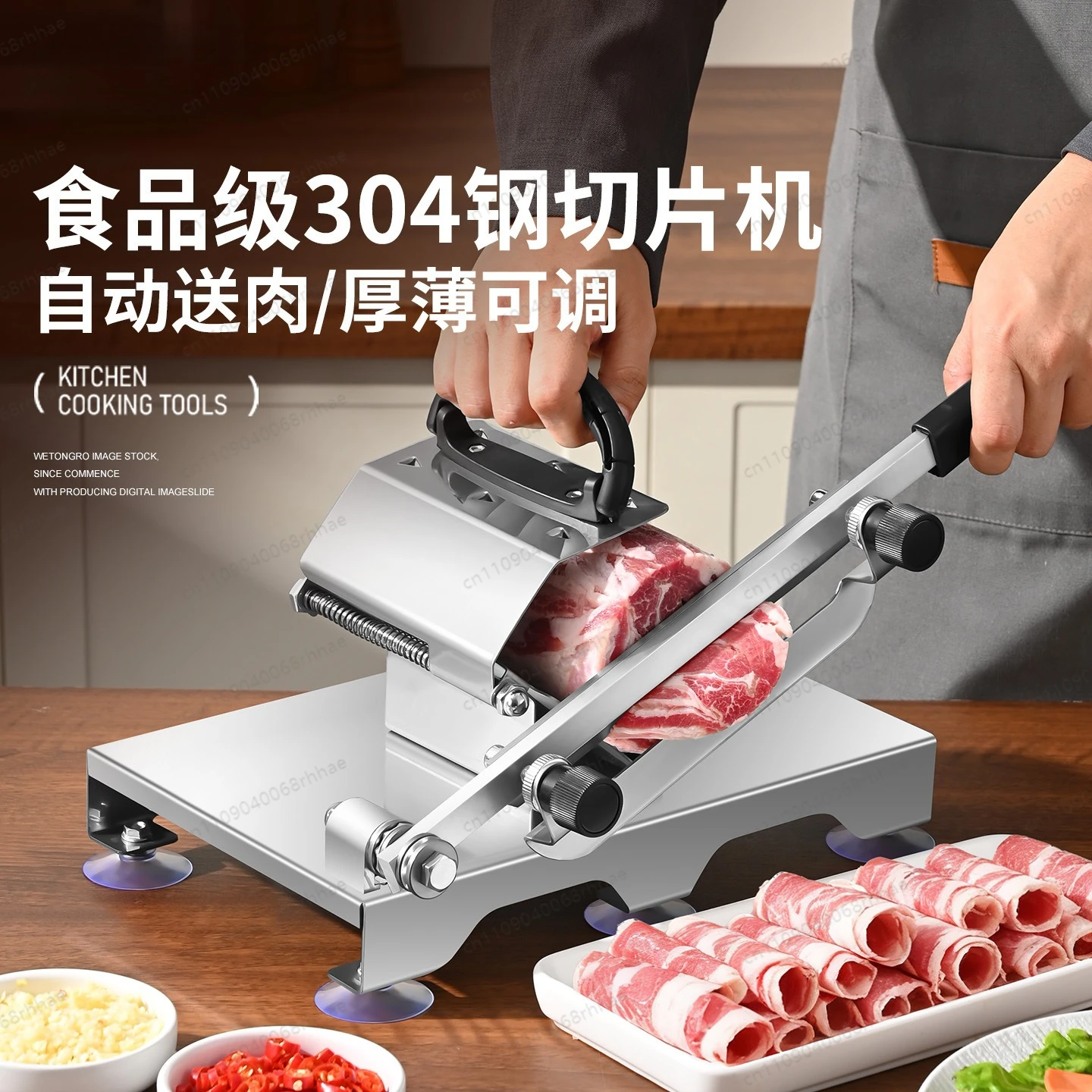 Household Mini Meat Slicer Manual Lamb Roll Cutting Kitchen Food Slicing Tool
