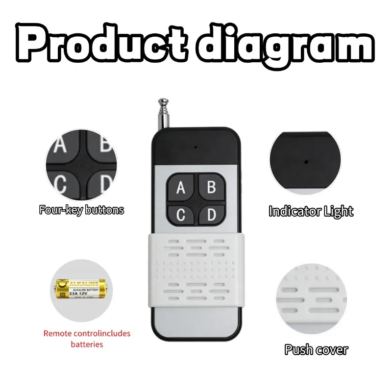 Universal Wireless Switch AC 110V 130V 220V 85-250V 4CH Relay Receiver Module+4 channel RF 433 Mhz Remote Control Transmitter