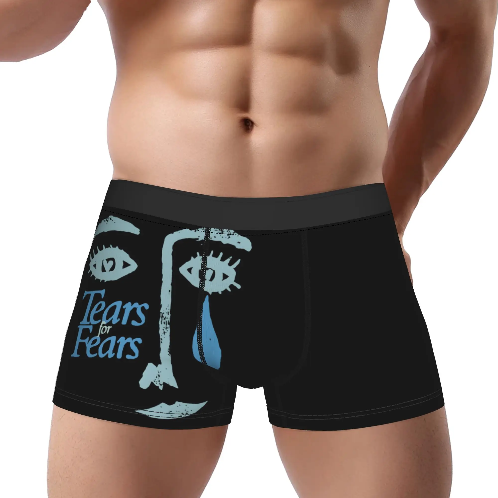 Silhouette Crying Man  Tears for Fears Underpants Breathbale Panties Man Underwear Print Shorts Boxer Briefs