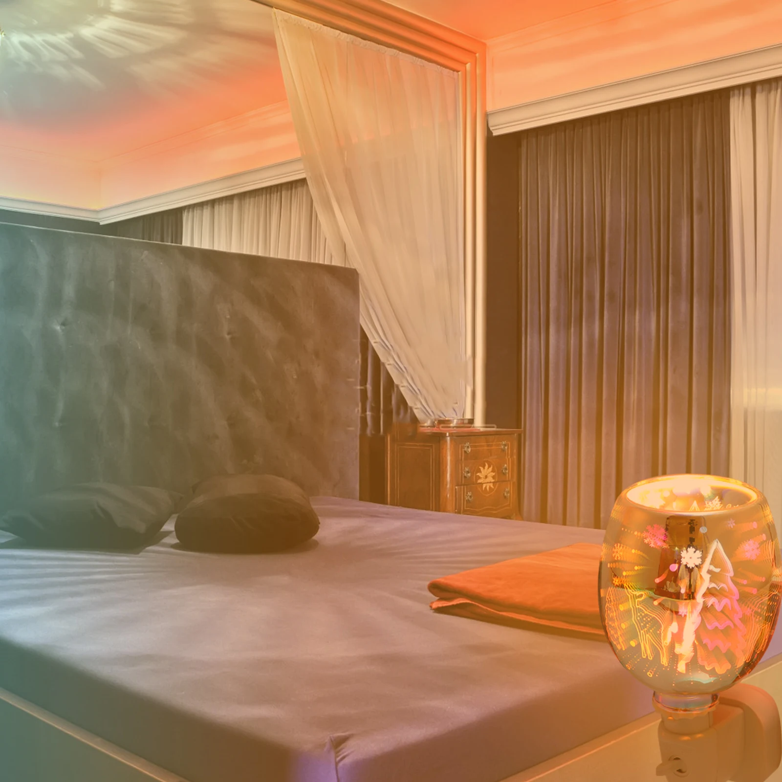 3D Reindeer Night Light Aromatherapy Wax Warmer Lamp Home Fragrance Diffuser Indoor Use Decorative Multifunctional Room Plug-In