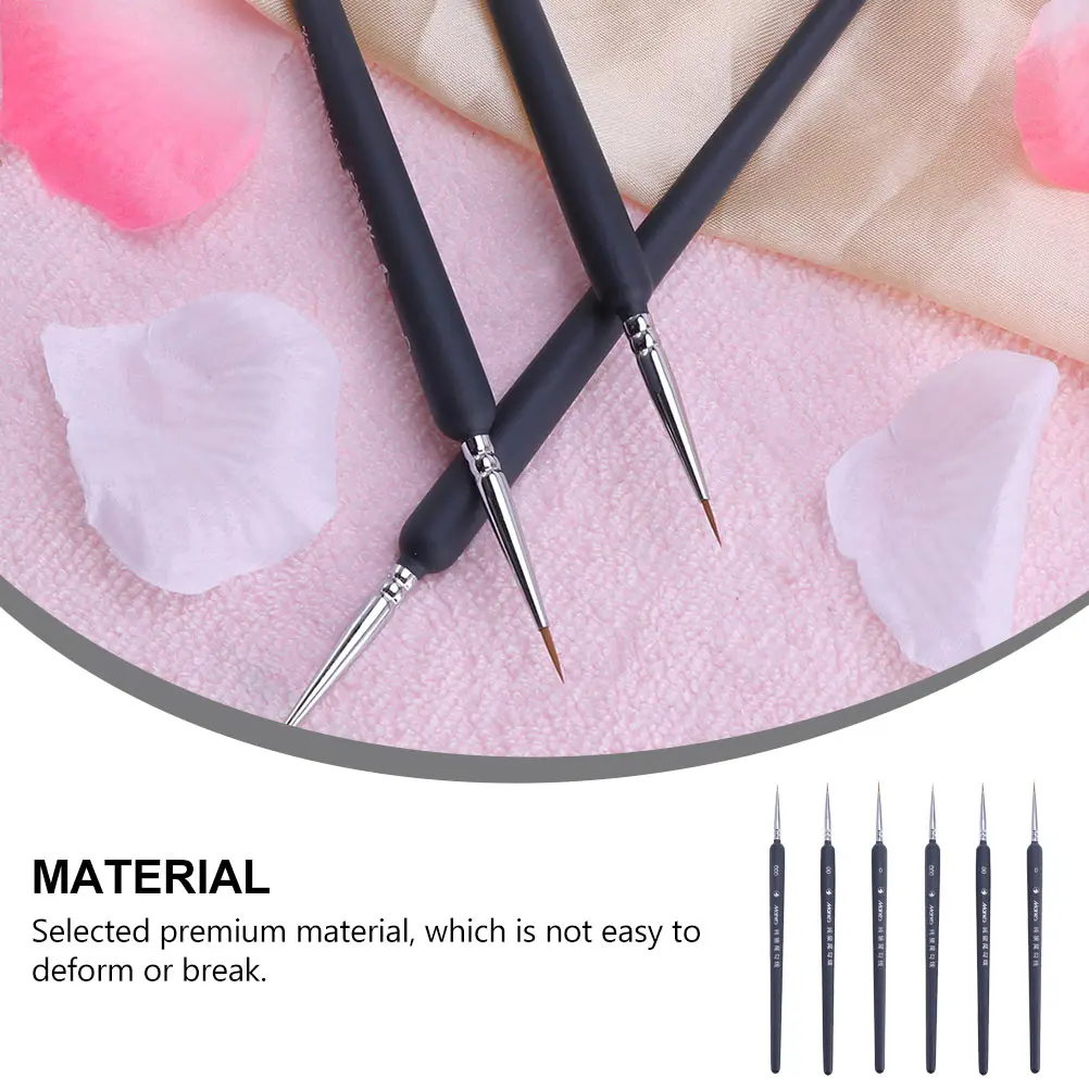 

6 Pcs Hook Pen Paint Detail Supplies Drawing Brushes for Painting Watercolor Precision Detailing Major