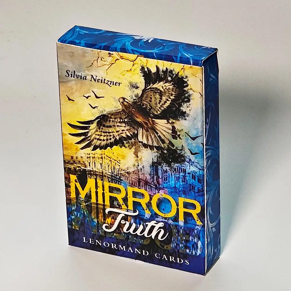 Mirror Truth Lenormand Deck Printed on 350GSM Double-embossed Cardstock 9*6cm 36 Pcs Mesmerizing Fractal Imagery Cards