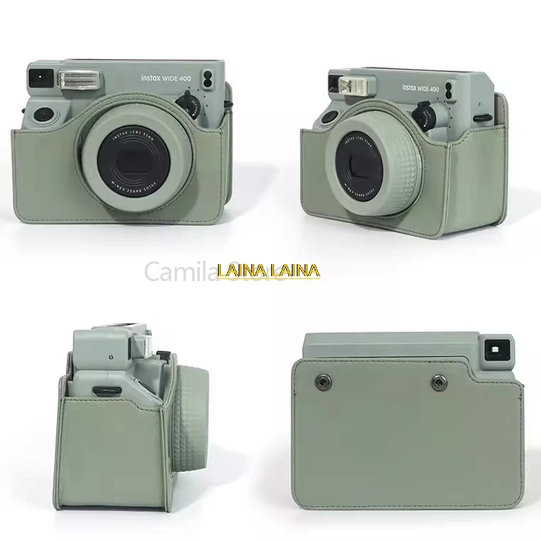 

For Fujifilm Instax Wide 400 Instant Print Camera PU Leather Soft Shoulder Bag Protective Case Cover Sheath Pouch straps