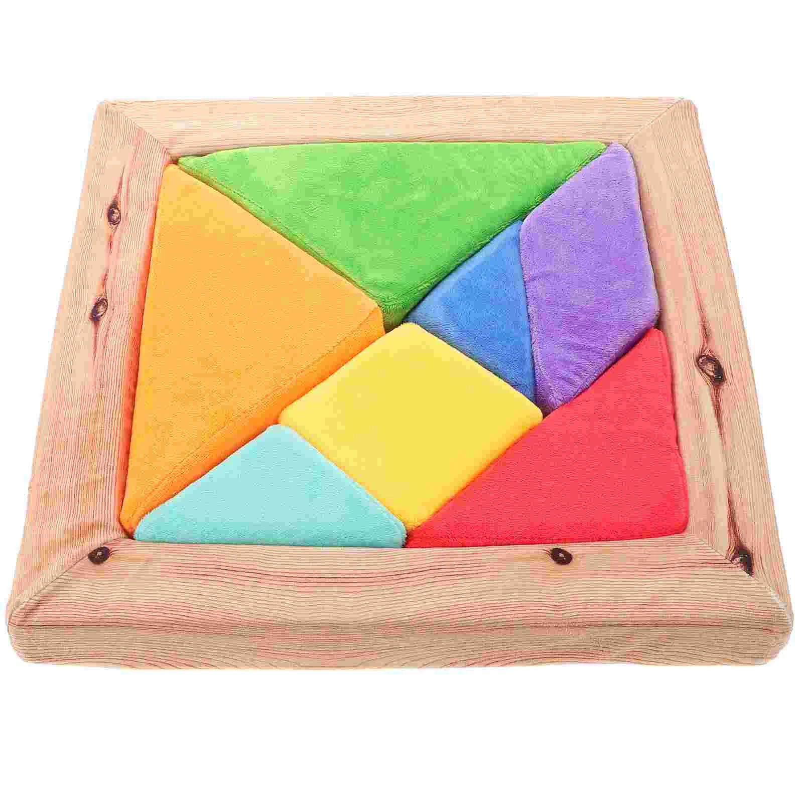 

Plush Tangram Jigsaw Kids Toys Puzzle Building Cubes Games Puzzles Logical Gift