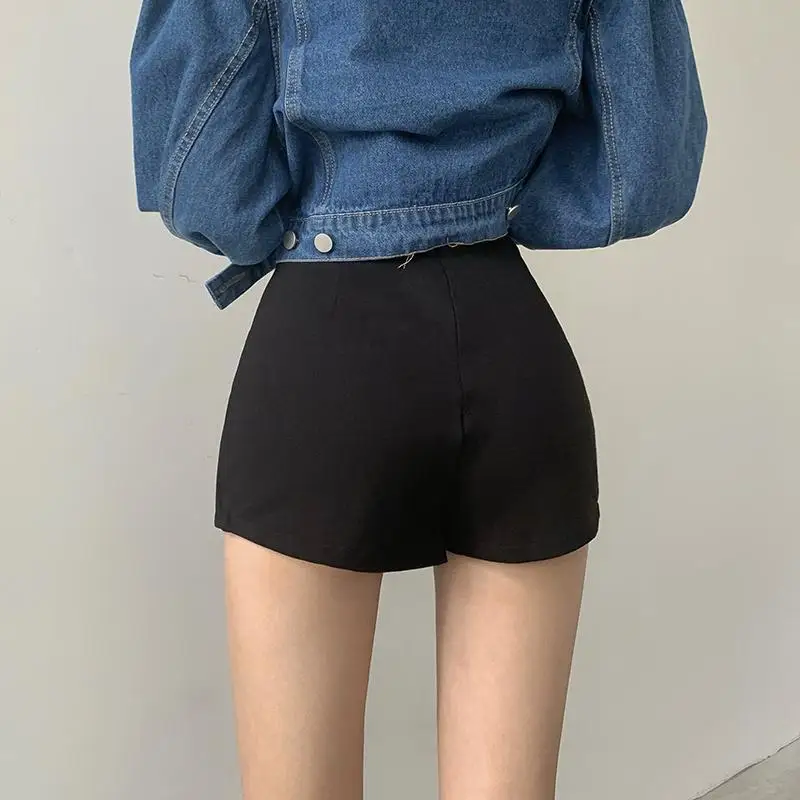 Sexy Split Shorts Rok Dames Kantoor Dames Pak Rok Zomer Nieuwe Zwarte Mini A-Lijn Broek Rok Hoge Taille Wijde Pijpen