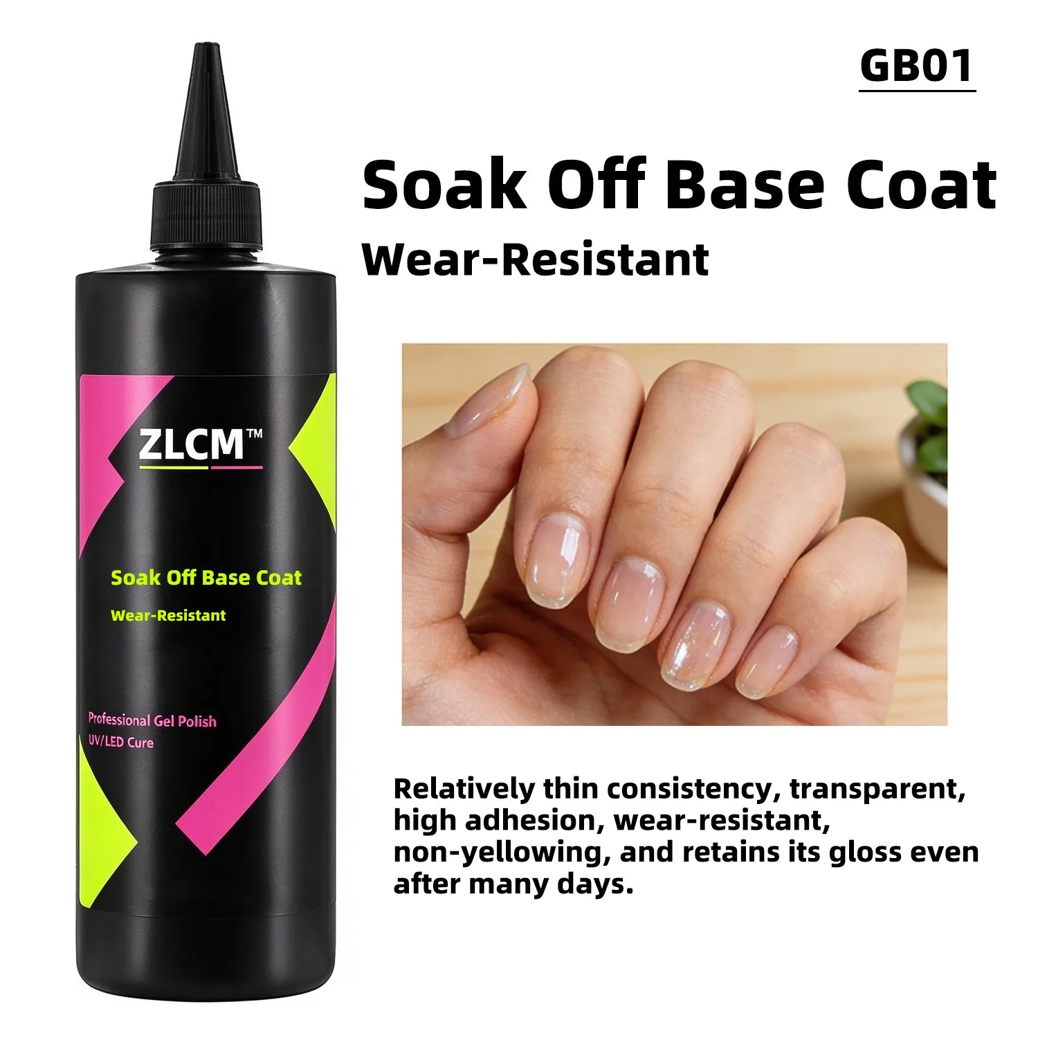 Nail Base Coat, Rubber Base Gel Polish, Isolates Color Gel & Protects Nail Surface, Professional Manicure Primer