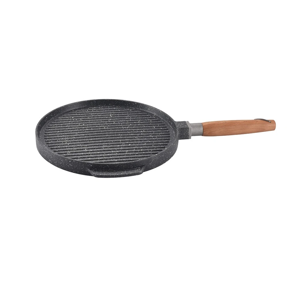 

Aluminum Baking Pan Nonstick Round Teppanyaki Steak Frying Pan Pizza Baking Pan for Outdoor Picnic Camping Home Kitchen Cookware