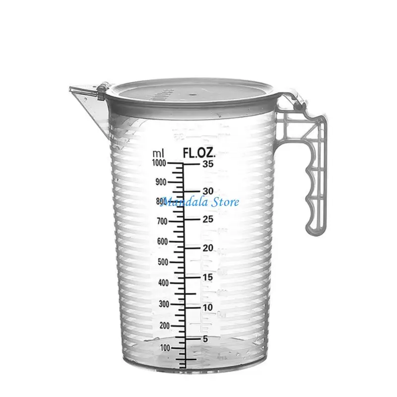 

U2JC Black engraved measuring cup with dust cover and Transparentss scale measuring cup