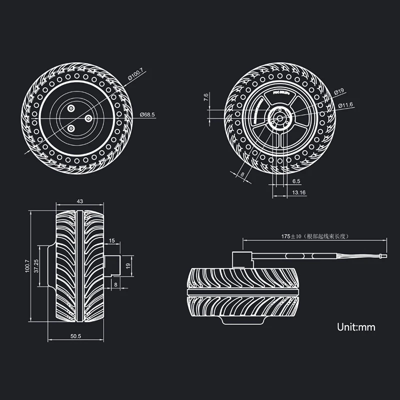 Imagem -05 - Brushless dc Brushless Servo Motor Direct Drive Hub Motor 100 Novo Ddsm115