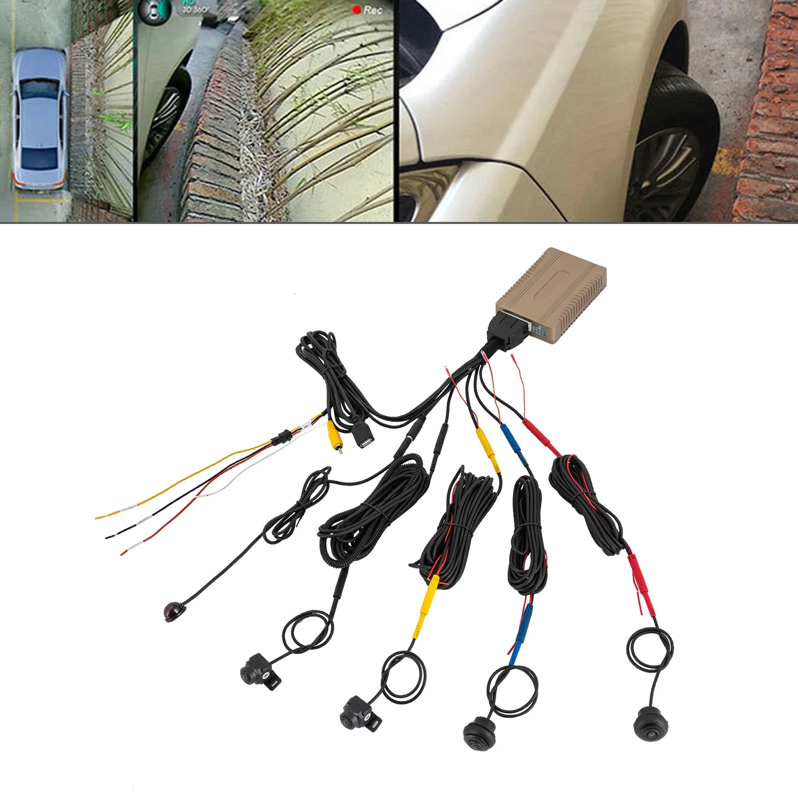 سيارة 360 ° كاميرا نظام بانورامي DC12V مسجل القيادة مع وظيفة الرؤية الليلية مجموعة نظام كاميرا السيارة #6