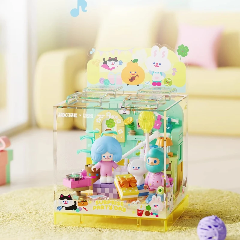 Kotak Blok Bangunan AREAX FINDINGUIICORN FARMER BOB&RiCO Mainan Perakitan Liburan Santai Model Ornamen Hadiah Natal