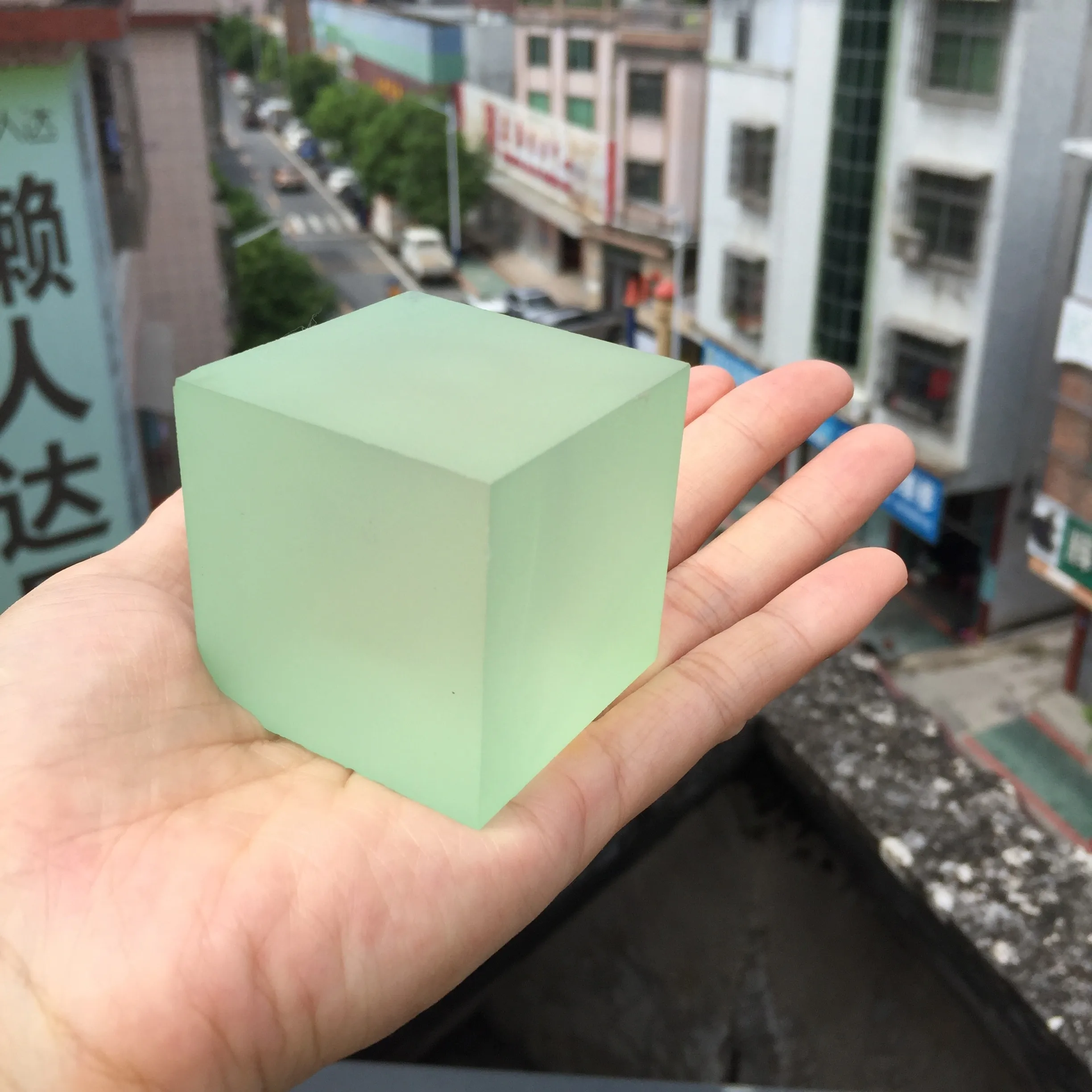 Frosted Colored Acrylic Square Display Base Block, Thick Polished Stand for Jewelry Photography Shop Window Display Props