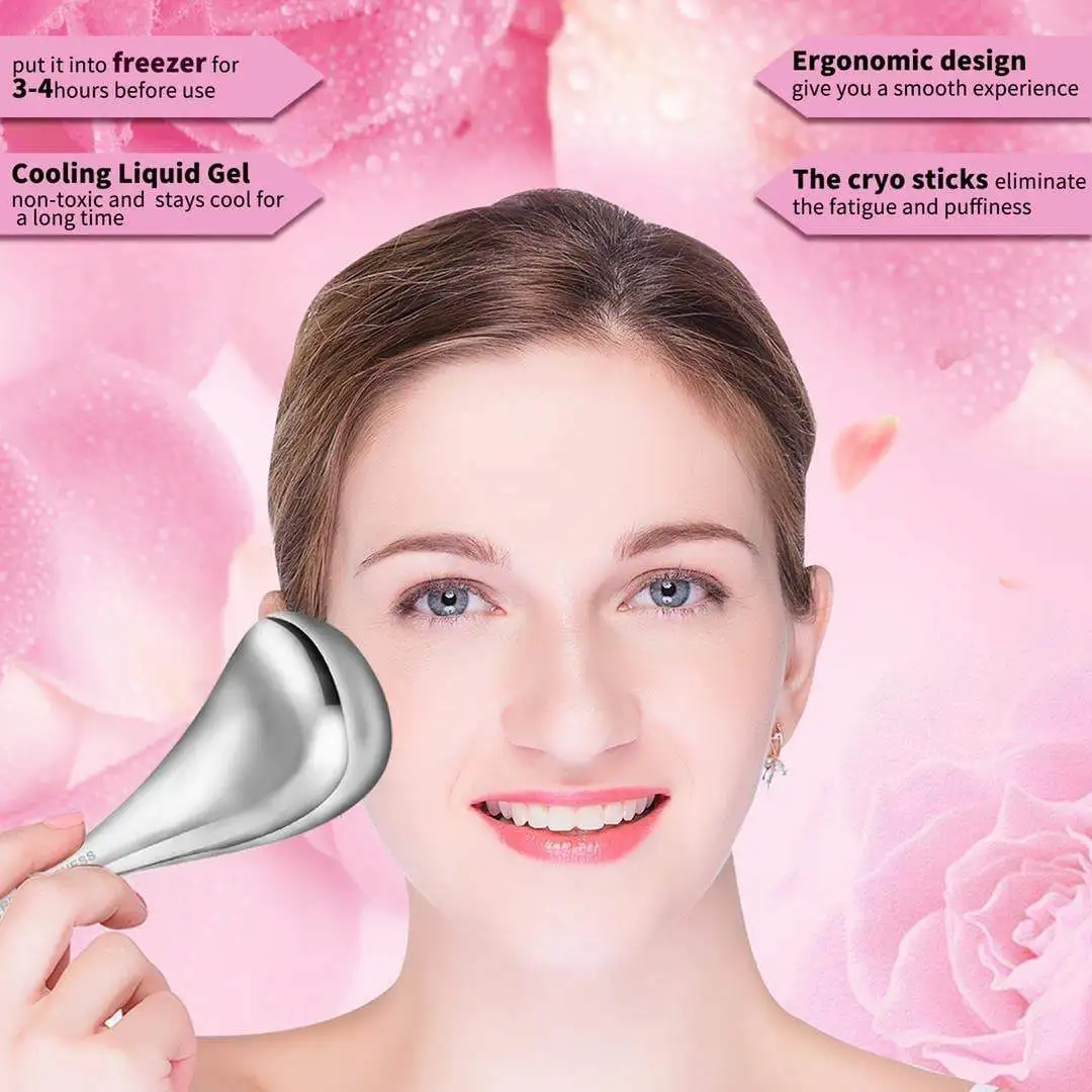 Ice Globes Facial Skin Care Tools for Women Face Eyes, Stainless Steel Face Beauty Cryo Sticks ,Cooling Spa Globes Cold Roller