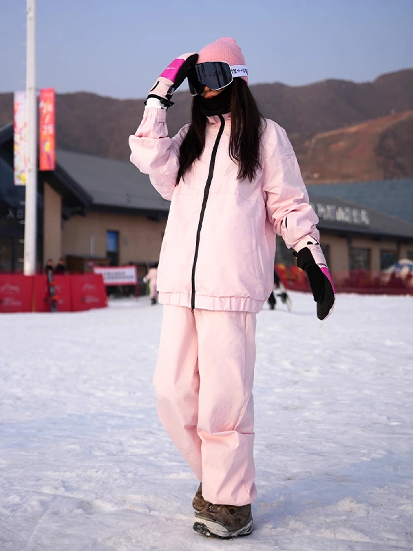 

Розовый утепленный комплект для сноубординга: модный зимний костюм для пар и женщин, для сноуборда и сноублейда, для активного отдыха и спорта